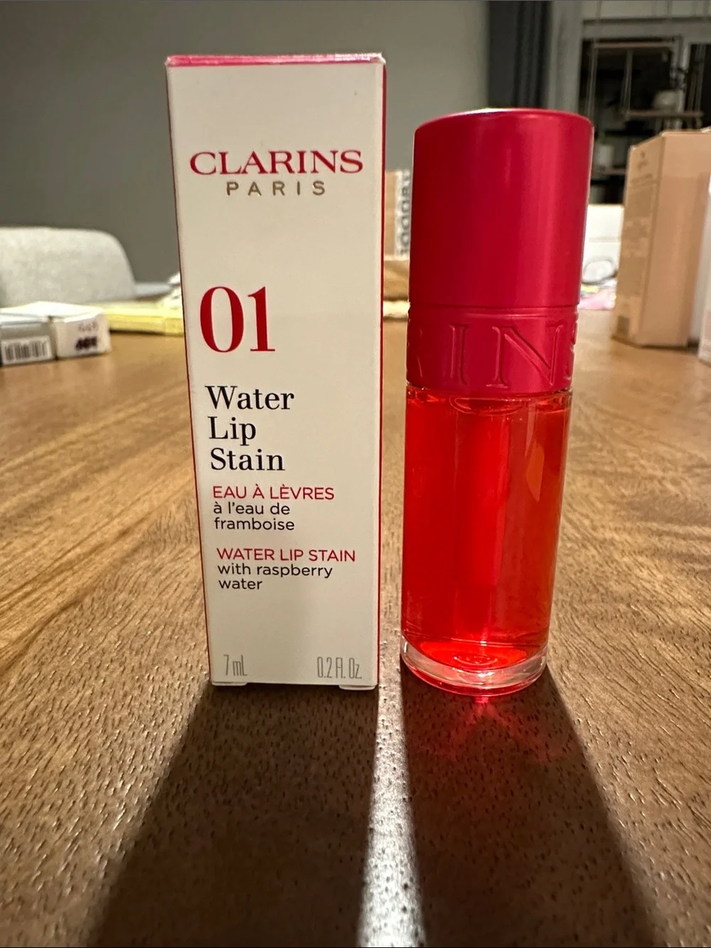 BNIB CLARINS WATER LIP STAIN - 01 ROSE WATER